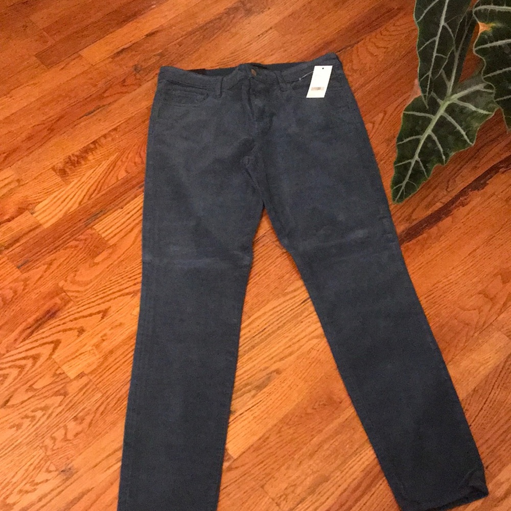 Teal Corduroy Straight Leg Pants